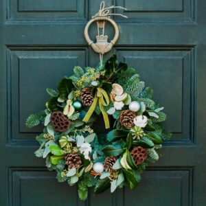 white christmas door wreath oasis florists