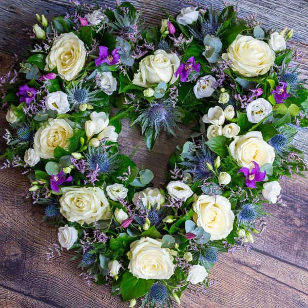 open heart wreath sympathy oasis florists terenure