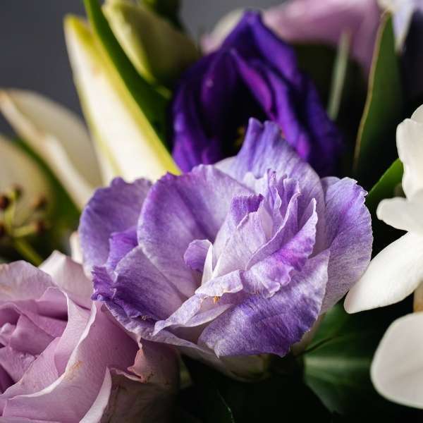 pretty in purple bouquet oasis florist