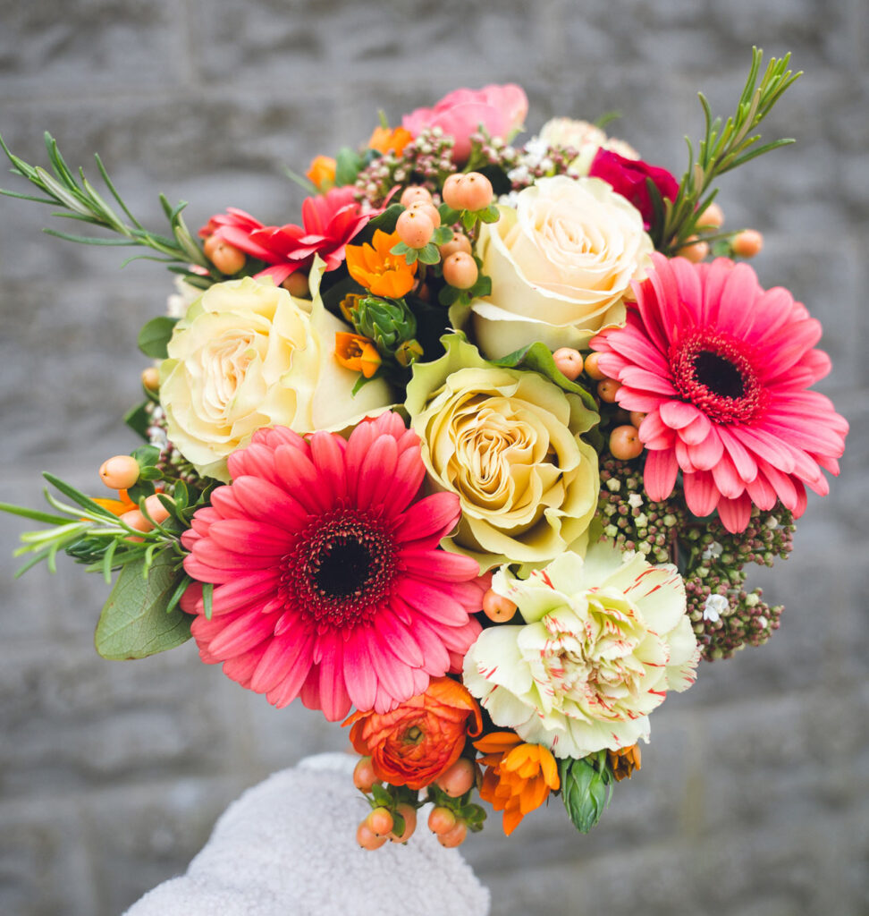 bright bold wedding flowers dublin