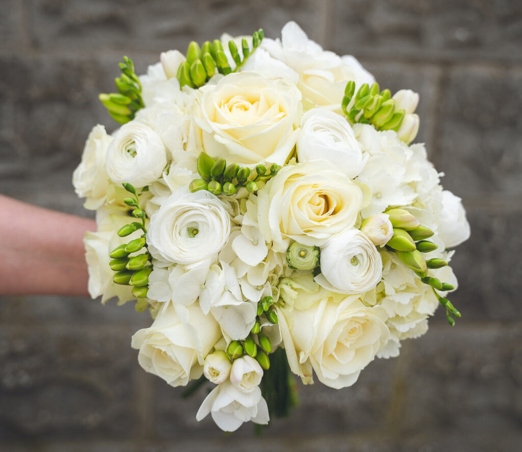 monochromatic wedding flowers dublin